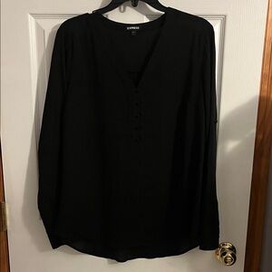 Express Black V-Neck Blouse